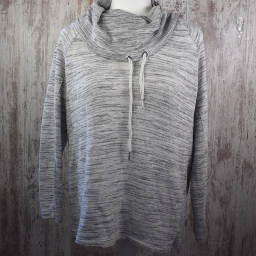 Rafaella Cowlneck Light Gray Sweater Small
